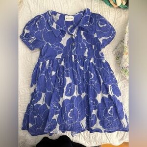 Blue Floral Kids Dress